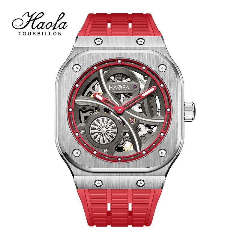 HAOFA 1962 Synthetic Sapphire Crystal Square-Shaped Case Super Luminous Automatic Watch