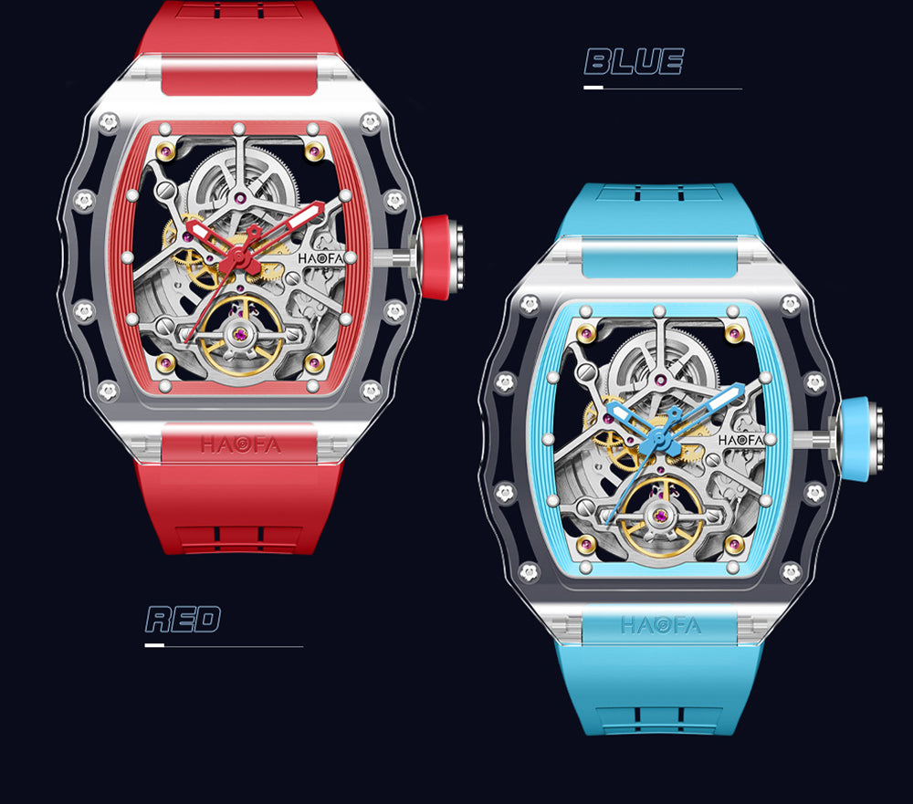 MONTRES MÉCANIQUES AUTOMATIQUES TOUT EN CRISTAL HAOFA MODÈLE 2205