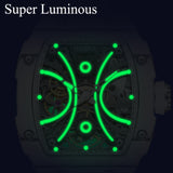 Haofa 1909L-1 Middle Size Carbon Fiber Automatic Watch Super Luminous 60H Power