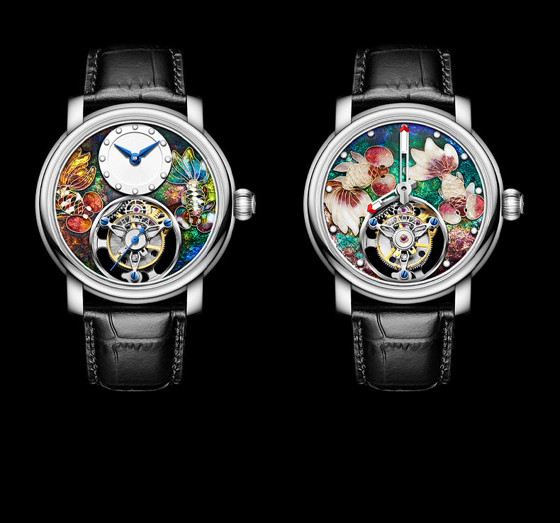 Reserve(30 days)--HAOFA Enamel (Cloisonne) Carp Tourbillon 2218