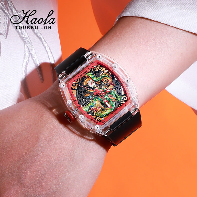 HAOFA 3D Dragon Crystal Automatic Watch 2321