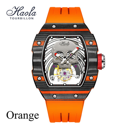 Haofa Skeleton Tourbillon Watches Carbon Fiber Bezel 1903-G