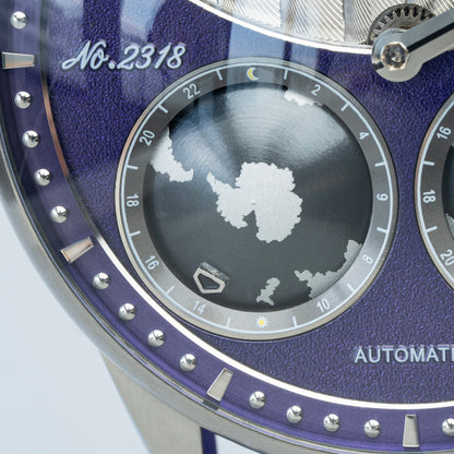 Haofa 2318 Model 3D Earth Rotating Mineral High-domed Crystal Watches