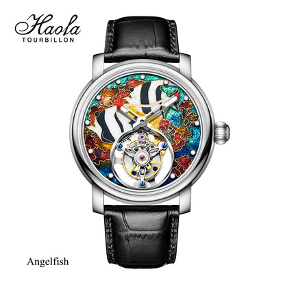 Reserve(30 days)--HAOFA Enamel (Cloisonne) Carp Tourbillon 2218