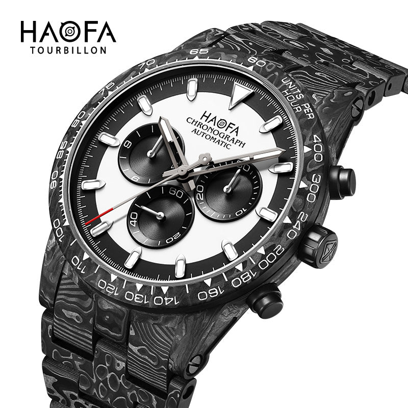 HAOFA 2366-1 Full Carbon Fiber Automatic Chronograph Movement Screw-in crown Watch