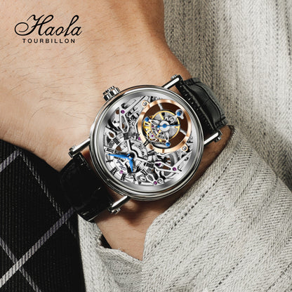 Haofa 1602 Flying Tourbillon CNC ENGRAVING Dial Skeleton Watch