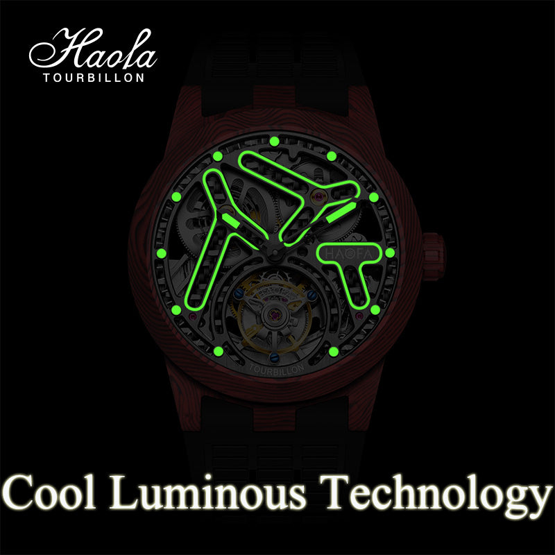 HAOFA 2330 Double Spring Carbon Fibre Round Automatic Tourbillon Watch