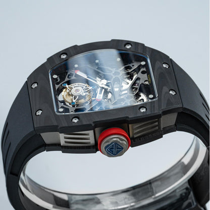 HAOFA Automatic Tourbillon Movement Free-sprung Balance 1901-1 Double Spring carbon fiber bezel Titanium magnesium
