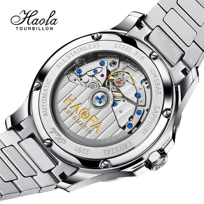 Haofa 2291 Automatic Movement Calendar Display Moon Phase Diamond Bezel Mens Watch