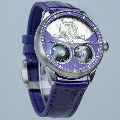 Haofa 2318 Model 3D Earth Rotating Mineral High-domed Crystal Watches