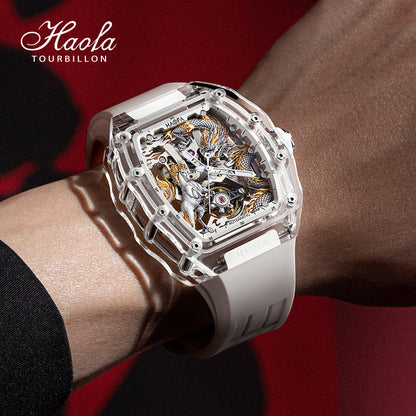 Haofa Crystal 2323 3D Dragon and Horse 72H Automatic Watch