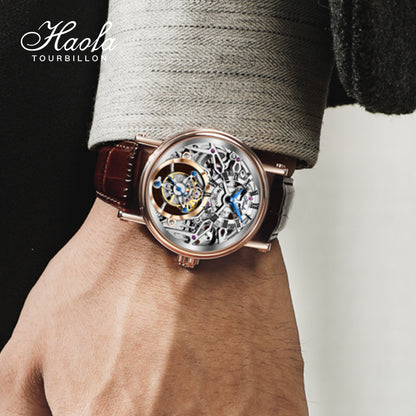 Haofa 1602 Flying Tourbillon CNC ENGRAVING Dial Skeleton Watch