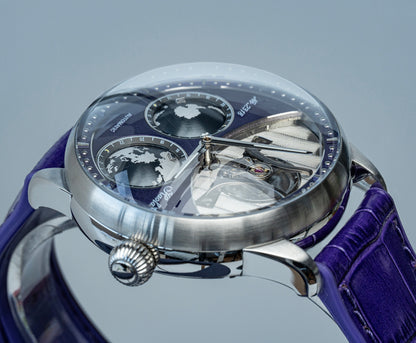 Haofa 2318 Model 3D Earth Rotating Mineral High-domed Crystal Watches