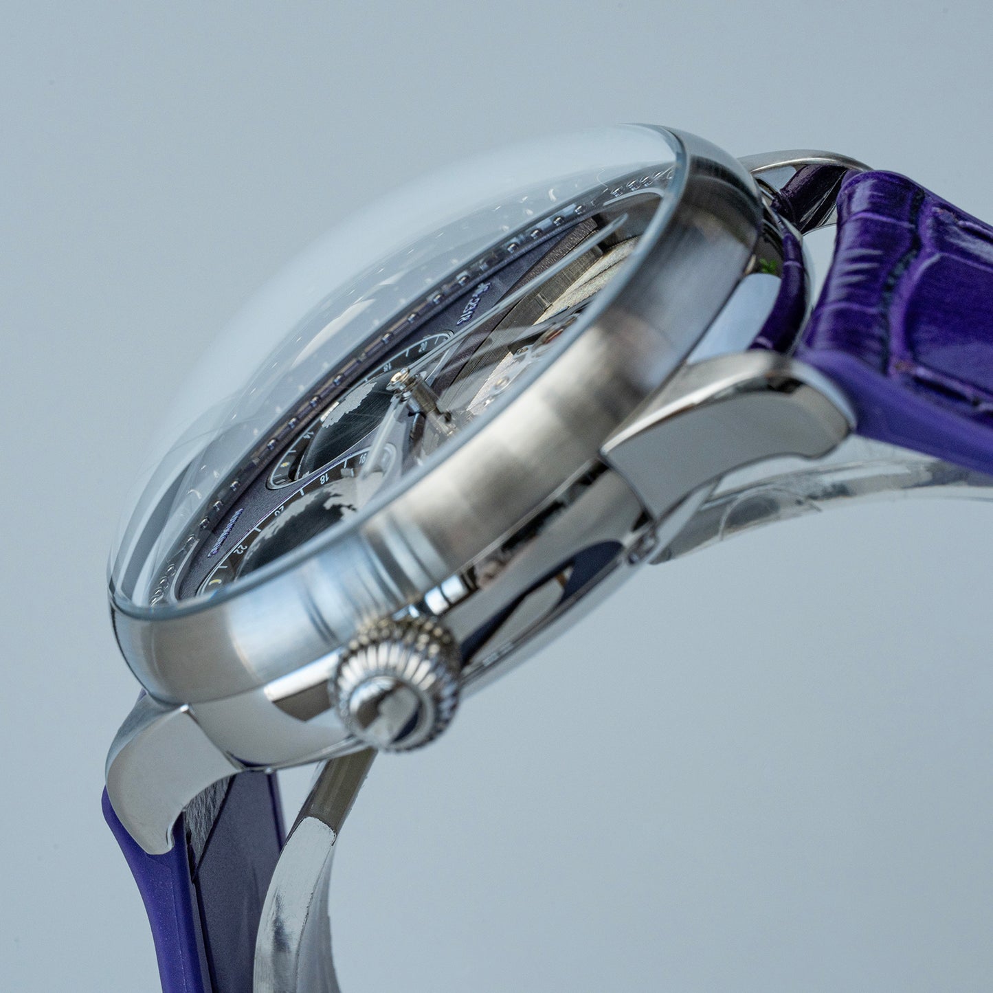 Haofa 2318 Model 3D Earth Rotating Mineral High-domed Crystal Watches