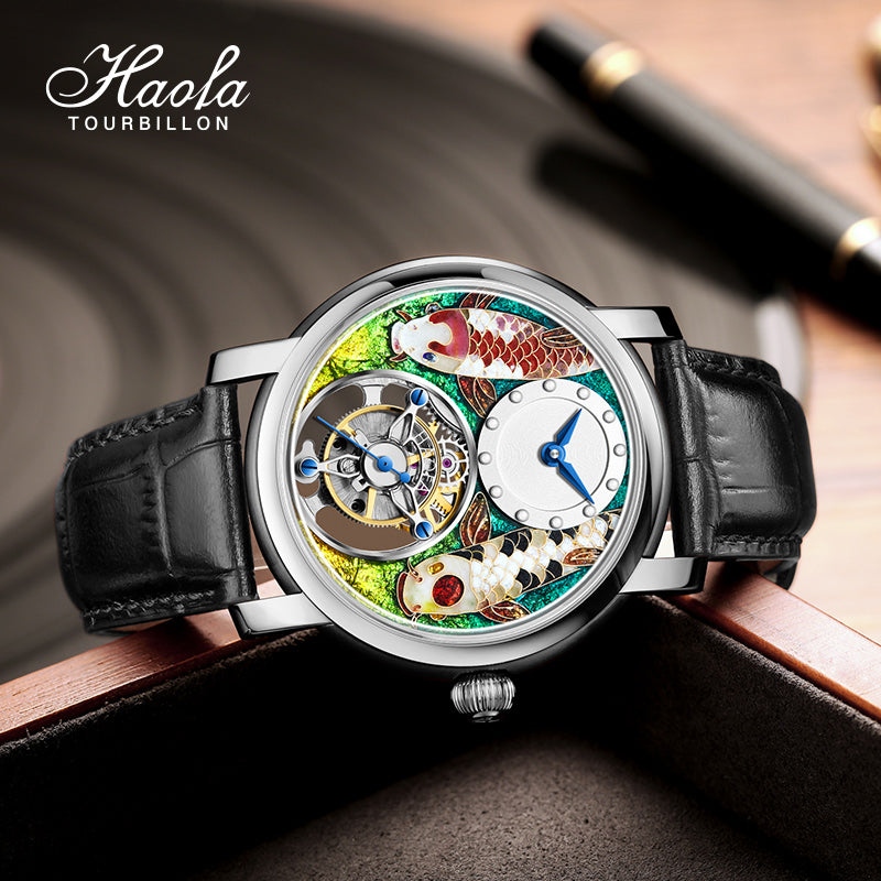 Reserve(30 days)--HAOFA Enamel (Cloisonne) Carp Tourbillon 2218