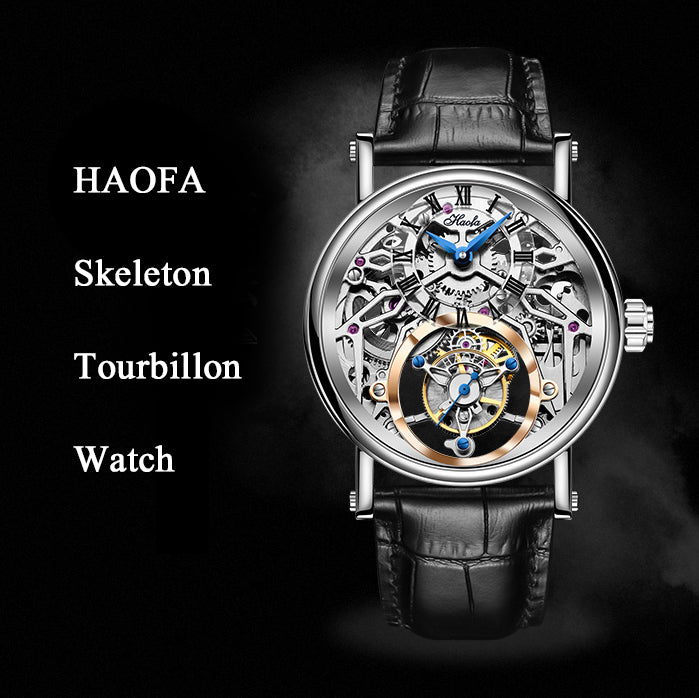 Haofa 1602 Flying Tourbillon CNC ENGRAVING Dial Skeleton Watch