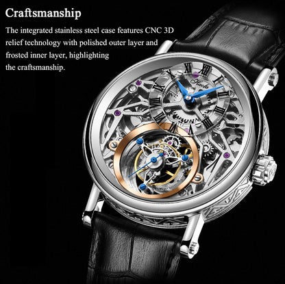 Haofa 1602 Flying Tourbillon CNC ENGRAVING Dial Skeleton Watch