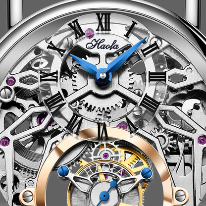 Haofa 1602 Flying Tourbillon CNC ENGRAVING Dial Skeleton Watch