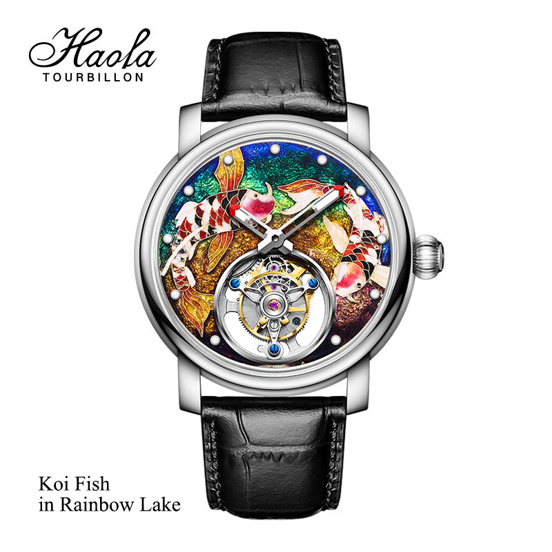 Reserve(30 days)--HAOFA Enamel (Cloisonne) Carp Tourbillon 2218