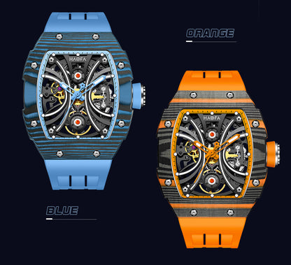 Haofa Men Skeleton Automatic watch NTPT Carbon Fiber Bezel Super luminous 80 hours power 1909