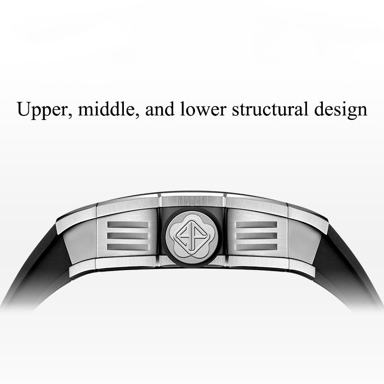 HAOFA 1923A Big Number Maze Skeleton Stainless Steel Automatic Watch