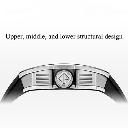 HAOFA 1923A Big Number Maze Skeleton Stainless Steel Automatic Watch