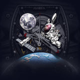 HAOFA Carbon Fibre Automatic 3D Spaceship Watch 1986