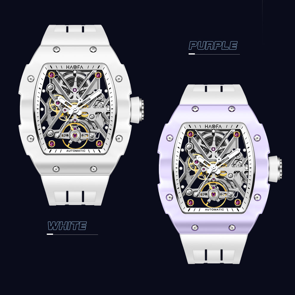 HAOFA Ceramics Bezel (front and back bezel) Automatic Skeleton Watch 1988