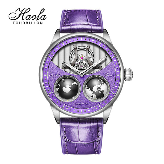 Haofa 2318 Model 3D Earth Rotating Mineral Crystal Watches