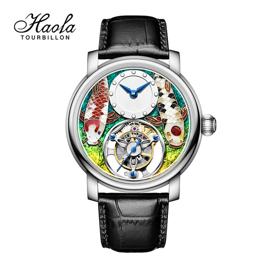 Reserve(30 days)--HAOFA Enamel (Cloisonne) Carp Tourbillon 2218