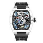 Haofa 2322 3D Crazy Shark Transparent Crystal Super Luminous Automatic Winding 60H Watch
