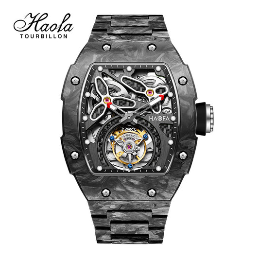 HAOFA 2311 Model Limited 500 Pcs All Carbon Fiber Automatic Tourbillon Watch Double-Spring 72 Hour power