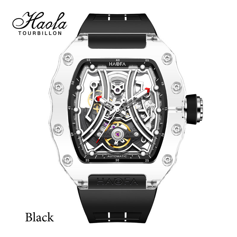 Haofa 2325 Racing Track Dial Transparent K9 Crystal Case Super Luminous Watch