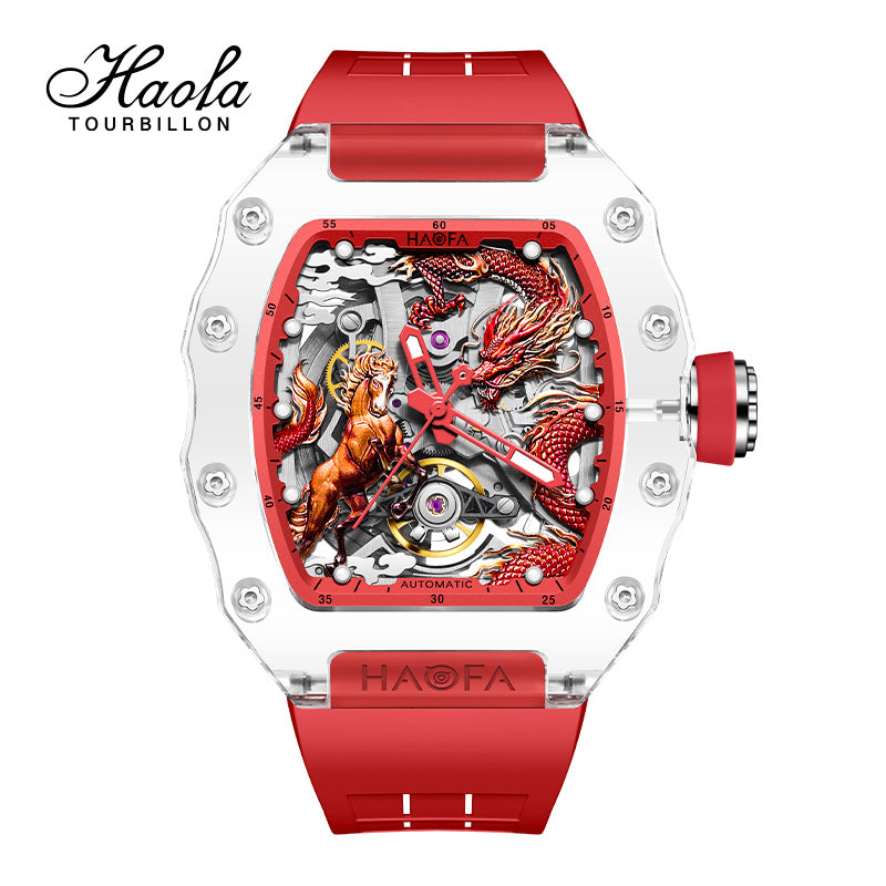 Haofa Crystal 2323 3D Dragon and Horse 60H Automatic Watch