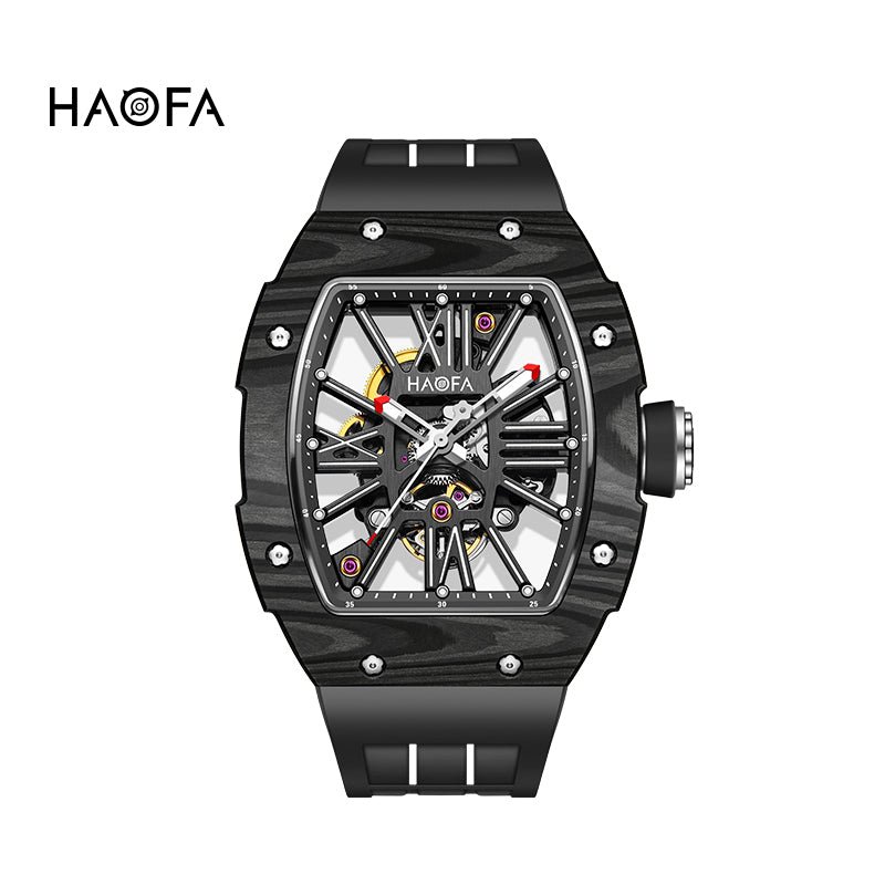 Haofa 1976 Roman Numerals Skeleton Dial Carbon Fiber Automatic