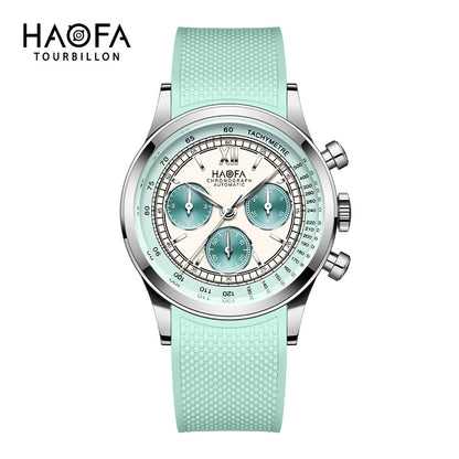 Haofa 2371 Dopamine Color Chronograph Watch Tachymeter Automatic Movement WristWatch