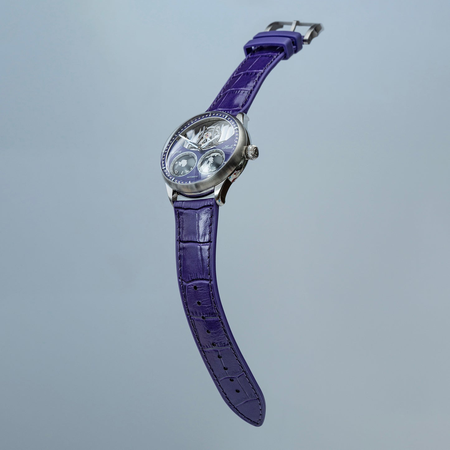 Haofa 2318 Model 3D Earth Rotating Mineral High-domed Crystal Watches