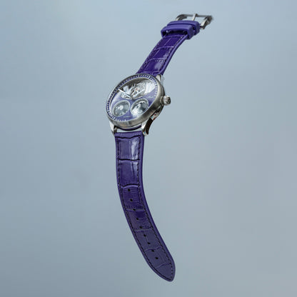 Haofa 2318 Model 3D Earth Rotating Mineral High-domed Crystal Watches