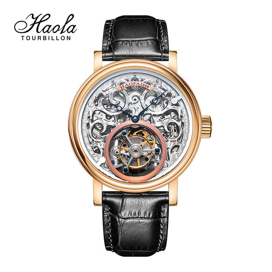 Haofa K008 18K Gold 3D Carving Tourbillon Karat Watch