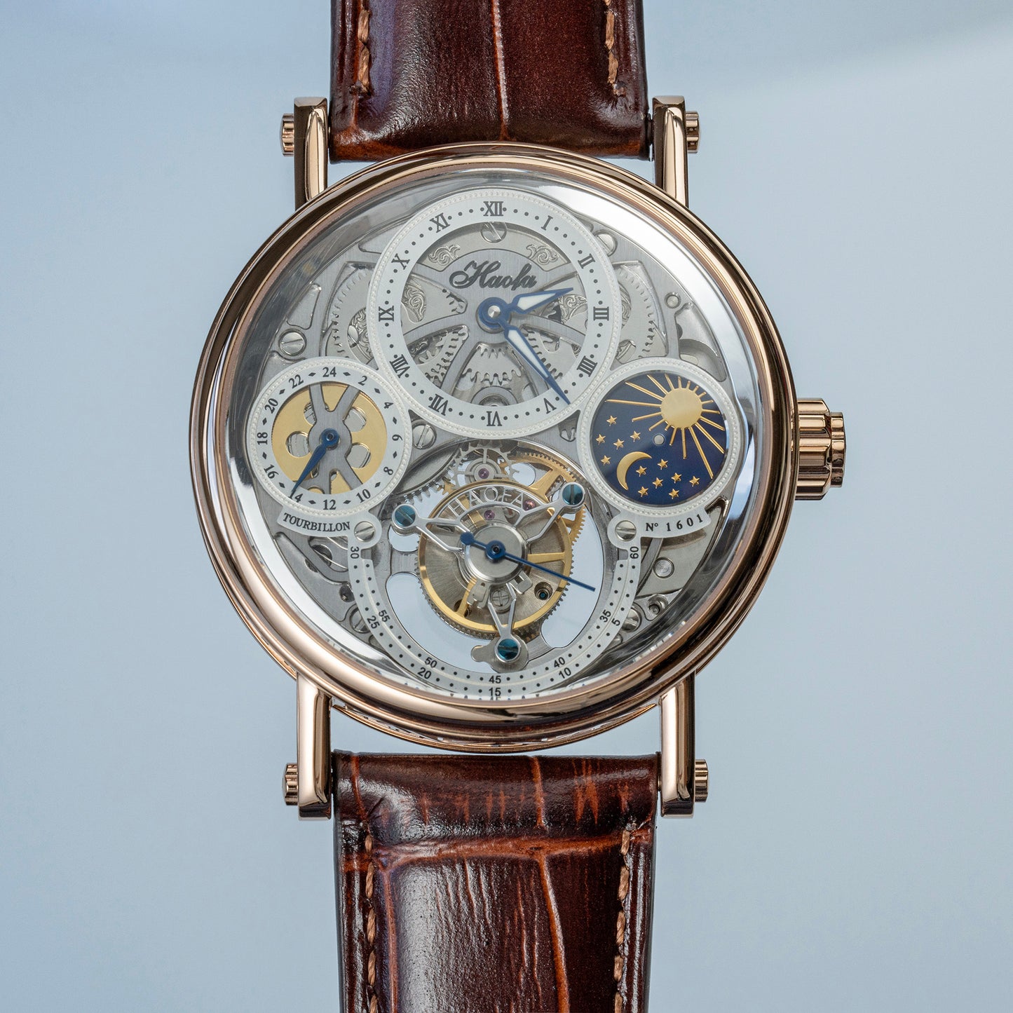 Haofa 1601 Skeleton GMT CNC Engraving Tourbillon 28800