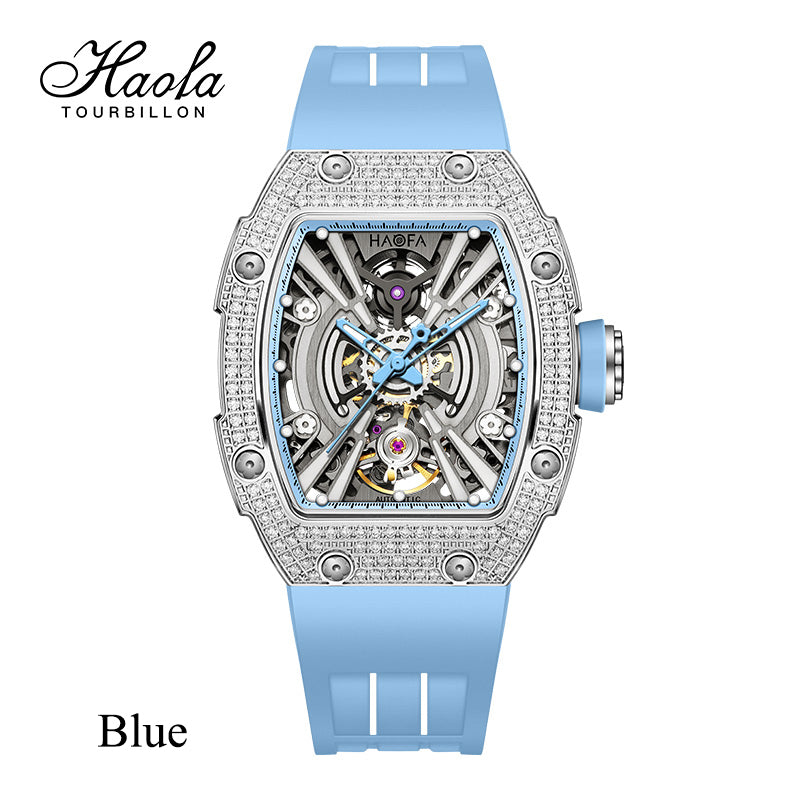 HAOFA Middle Size Automatic Movement watch Crystal bezel and side 60 hours power 50M Waterproof  1907L