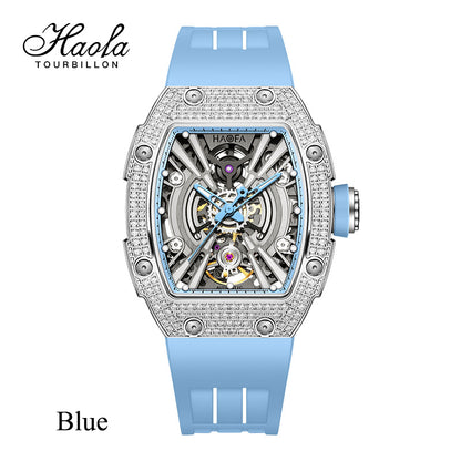 HAOFA Middle Size Automatic Movement watch Crystal bezel and side 60 hours power 50M Waterproof  1907L