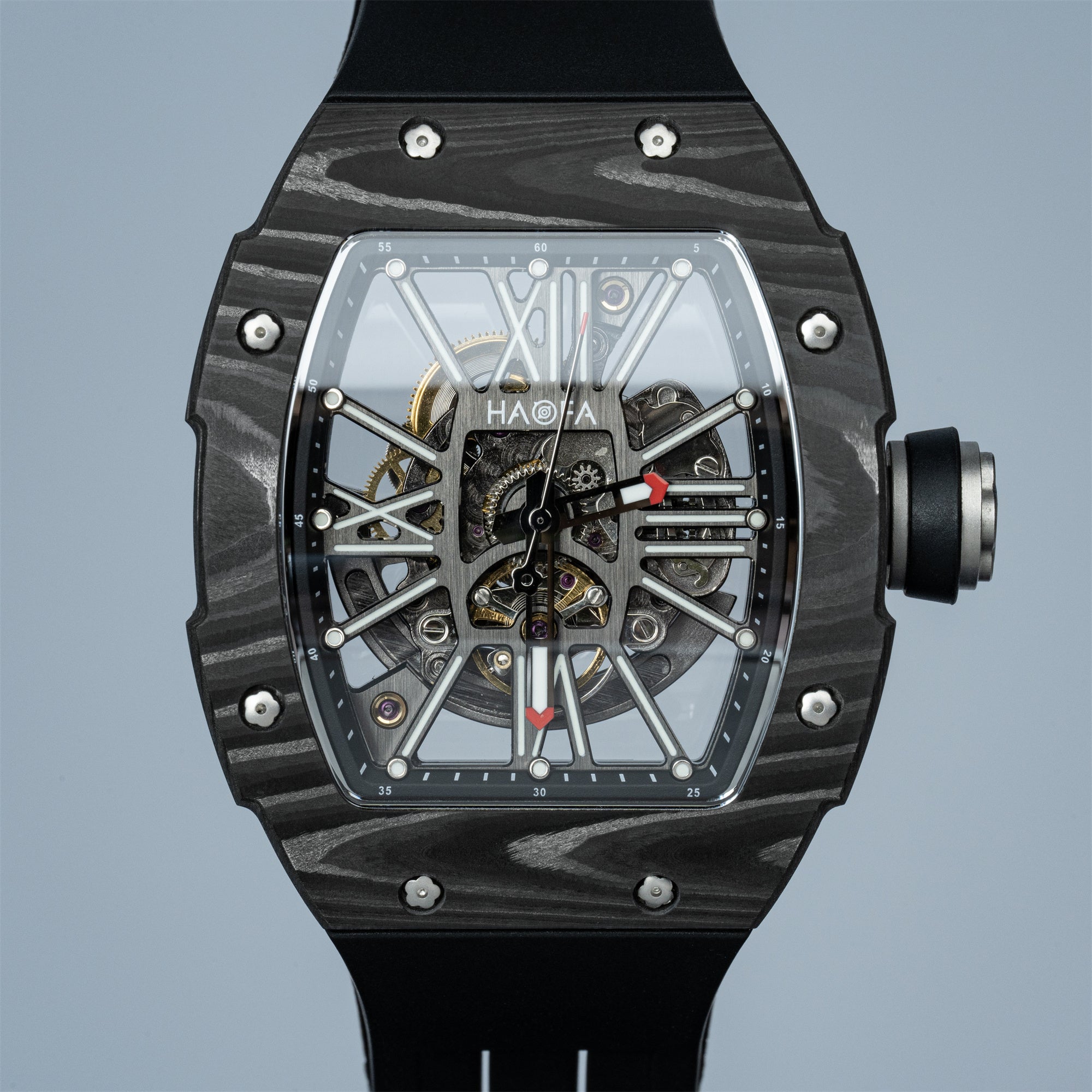 Haofa 1976 Roman Numerals Skeleton Dial Carbon Fiber Automatic