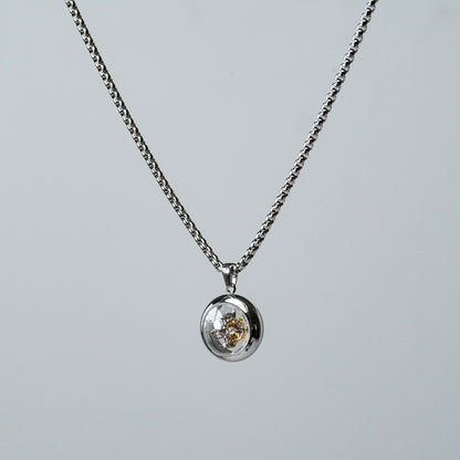 Haofa HFT1001 Titanium Stainless Steel Tourbillon Necklace