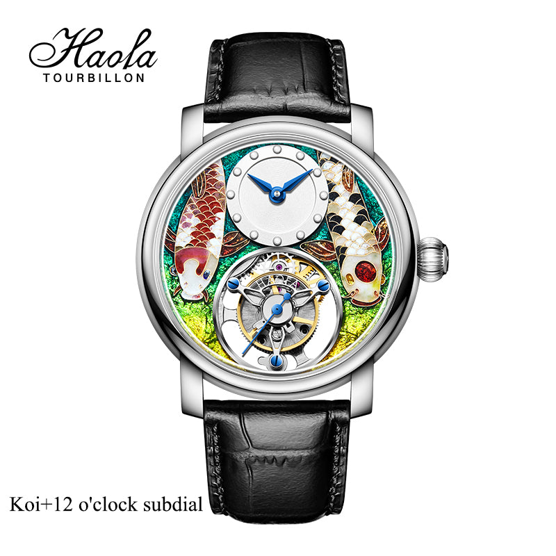 Reserve(30 days)--HAOFA Enamel (Cloisonne) Carp Tourbillon 2218