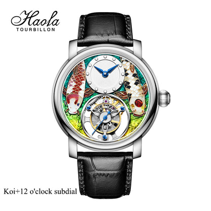 Reserve(30 days)--HAOFA Enamel (Cloisonne) Carp Tourbillon 2218