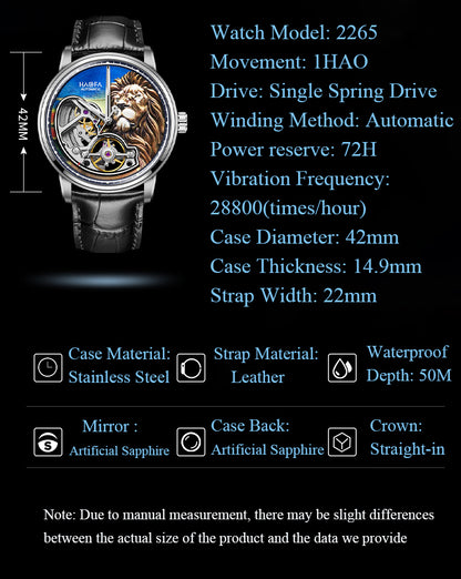 HAOFA 3D Lion Automatic Super Sapphire Watch 2265