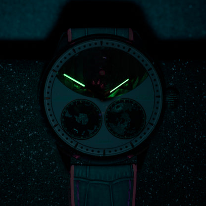 Haofa 2318 Model 3D Earth Rotating Mineral High-domed Crystal Watches