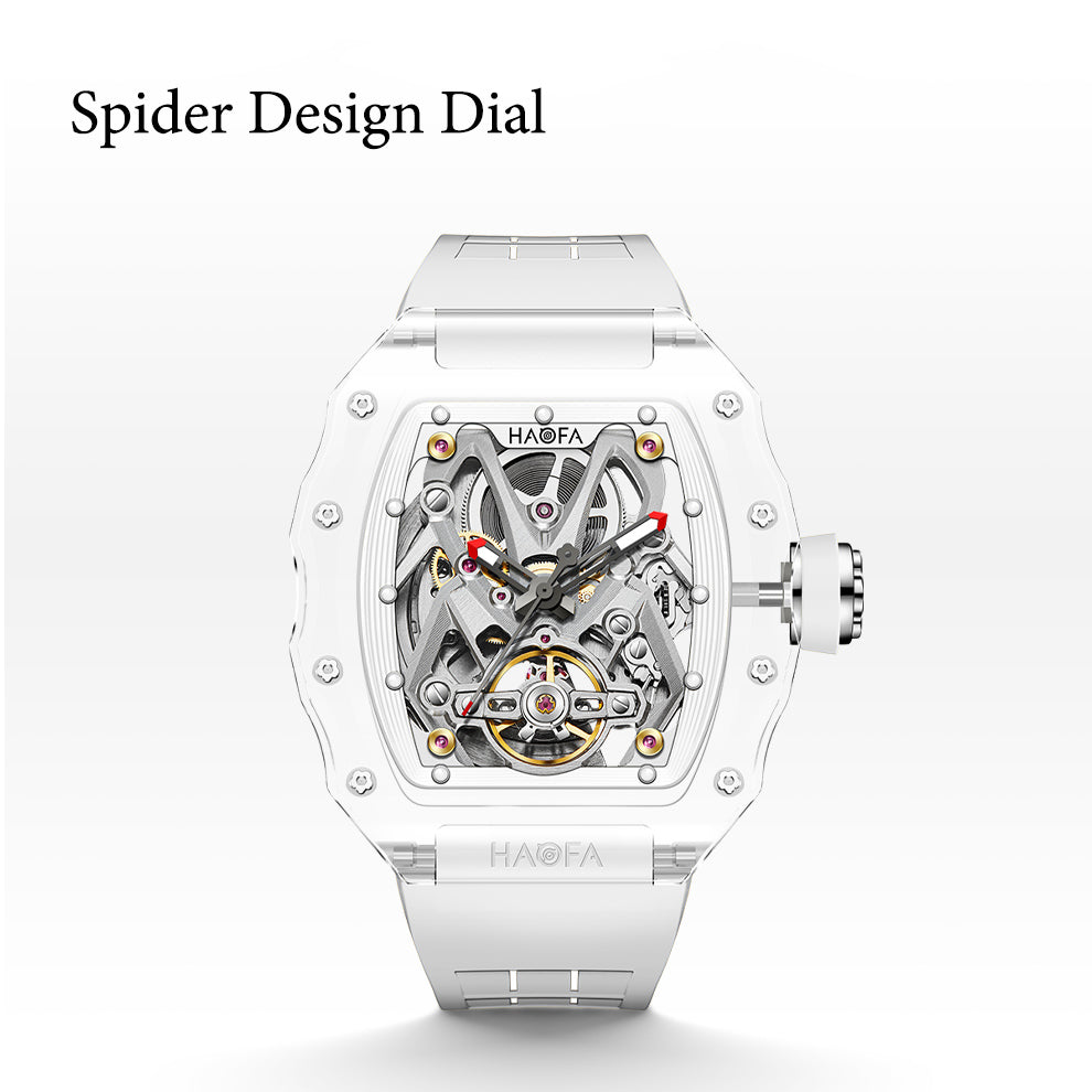 HAOFA 2209 Spider Design Dial K9 Crystal Tonneau Mechanical Watch