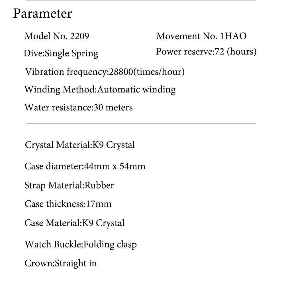 HAOFA 2209 Spider Design Dial K9 Crystal Tonneau Mechanical Watch